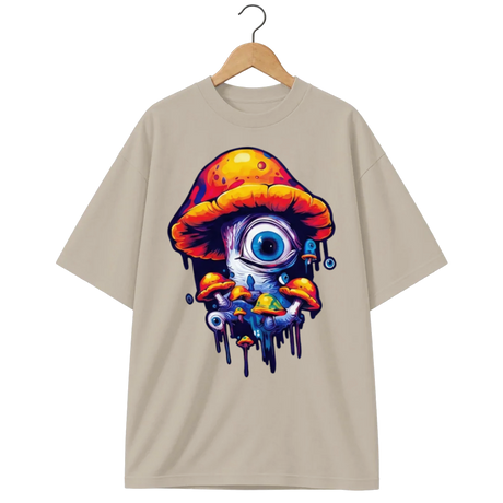 Camiseta Oversized Cogumelo Forma Orgânica