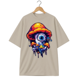 Camiseta Oversized Cogumelo Forma Orgânica