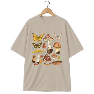 Camiseta Oversized Cogumelo Gaveta do Naturalista