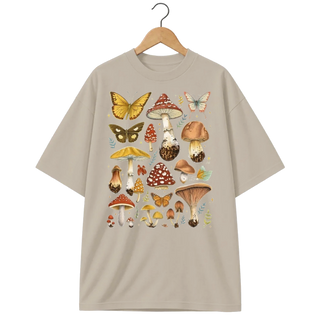 Camiseta Oversized Cogumelo Gaveta do Naturalista