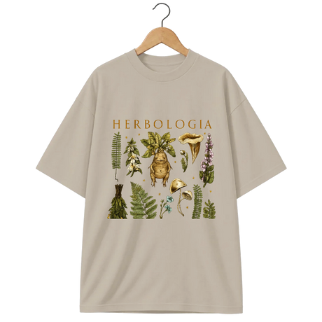 Camiseta Oversized Herbologia e Cogumelos