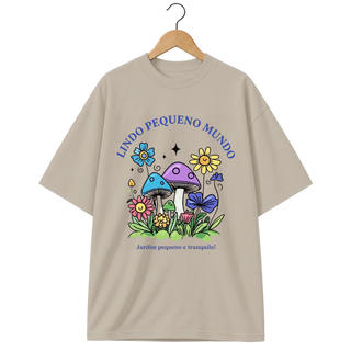 Camiseta Oversized Cogumelo Lindo Pequeno Mundo