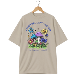 Camiseta Oversized Cogumelo Lindo Pequeno Mundo