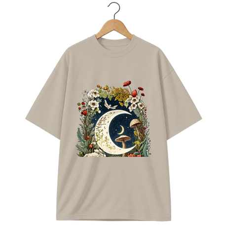 Camiseta Oversized Cogumelo Lua Florida