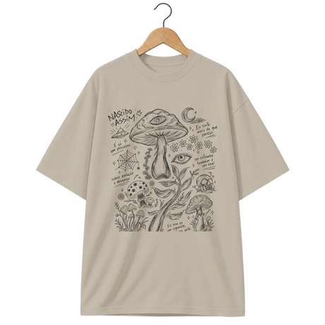 Camiseta Oversized Cogumelo Nascido Assim