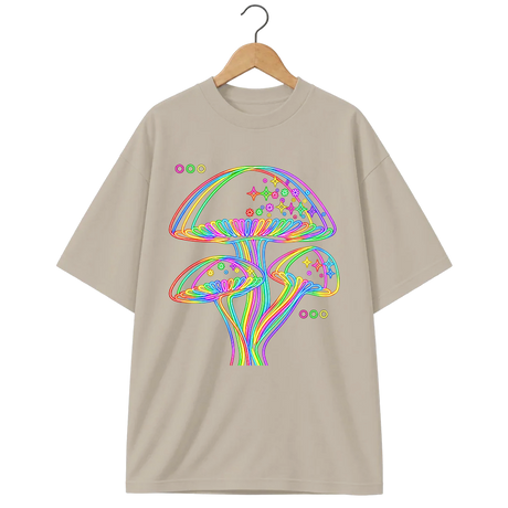 Camiseta Oversized Cogumelo Neon do Micélio