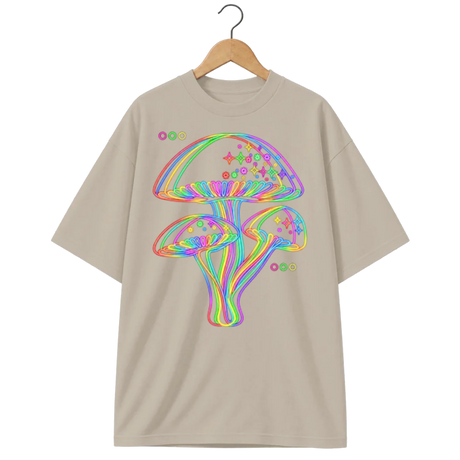 Camiseta Oversized Cogumelo Neon do Micélio