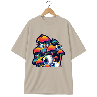 Camiseta Oversized Cogumelo O Bosque Observa