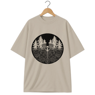 Camiseta Oversized Cogumelo O Que Está Embaixo