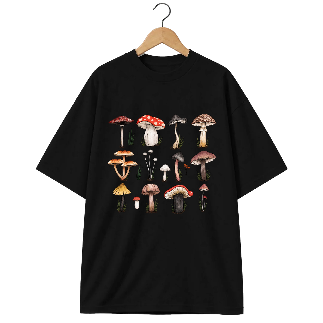 Camiseta Oversized Cogumelo Prancha de Doze