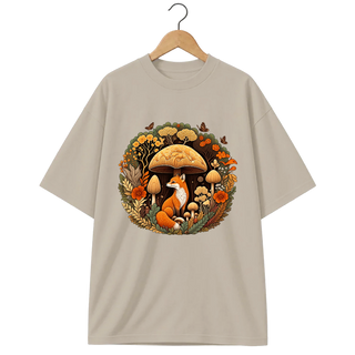 Camiseta Oversized Cogumelo Raposa da Clareira