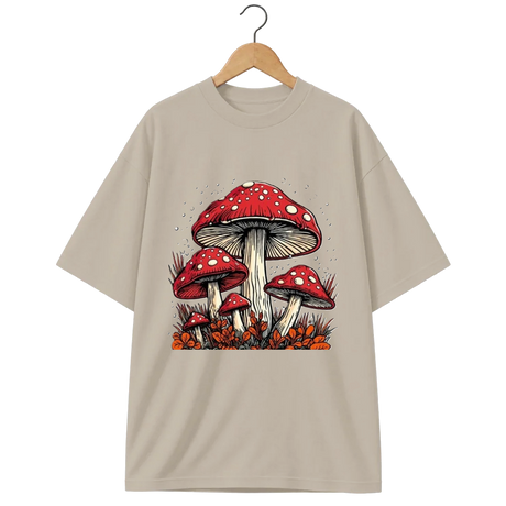 Camiseta Oversized Cogumelo Roda de Amanitas