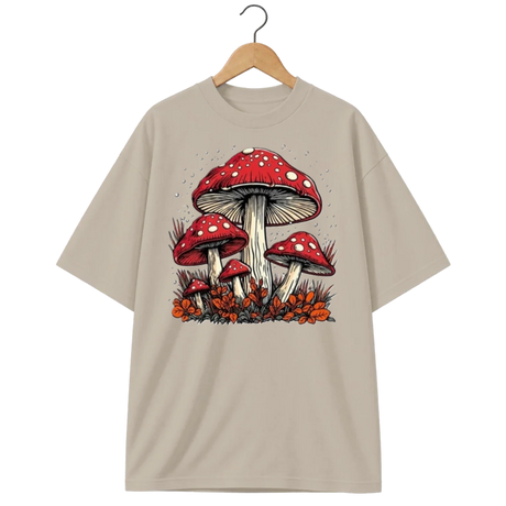 Camiseta Oversized Cogumelo Roda de Amanitas