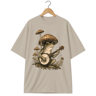 Camiseta Oversized Cogumelo Sapo Banjo Micológico