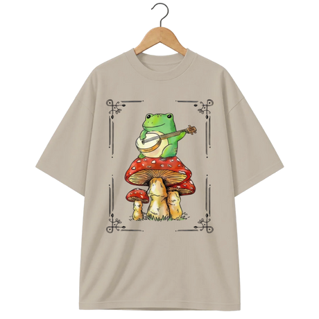 Camiseta Oversized Sapo Serenata no Cogumelo