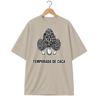 Camiseta Oversized Cogumelo Temporada de Caça