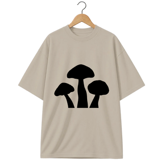 Camiseta Oversized Cogumelo Três em Nanquim