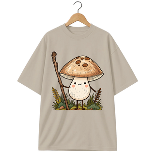 Camiseta Oversized Cogumelo Um Passo de Cada Vez