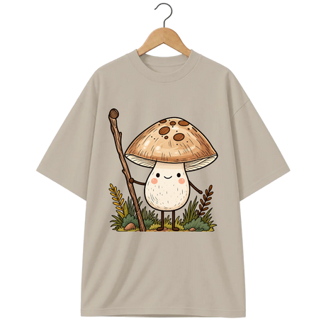Camiseta Oversized Cogumelo Um Passo de Cada Vez
