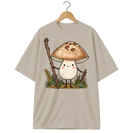 Camiseta Oversized Cogumelo Um Passo de Cada Vez