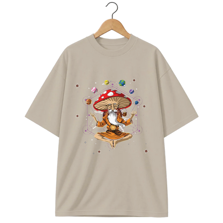 Camiseta Oversized Budda Cogumelo e Universos