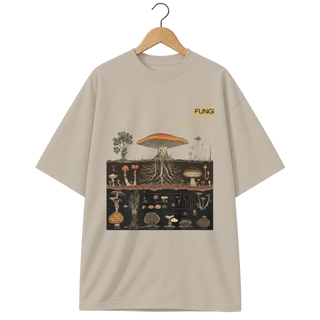 Camiseta Oversized Cogumelo Vida Fúngica