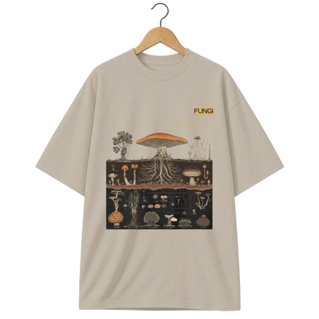 Camiseta Oversized Cogumelo Vida Fúngica