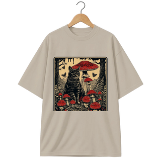 Camiseta Oversized Cogumelo Vigília do Gato