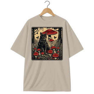 Camiseta Oversized Cogumelo Vigília do Gato