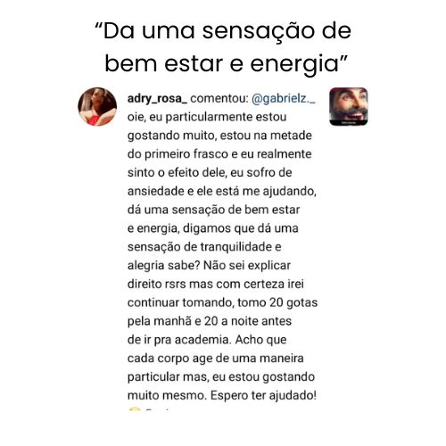 sensação de bem estar e energia