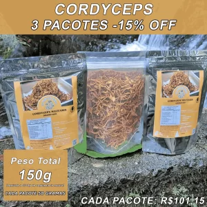 Cogumelo Cordyceps Fatiado Desidratado