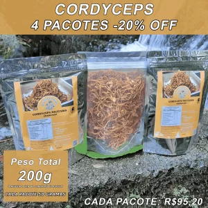 Cogumelo Cordyceps Fatiado Desidratado